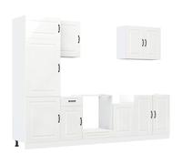 vidaXL 7 Piece Kitchen Cabinet Set Kalmar High Gloss White Engineered Wood