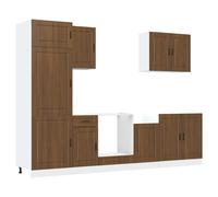 (black) vidaXL 7 Piece Kitchen Cabinet Set Kalmar Old Wood Engineered Wood