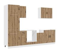 Kitchen Cabinet Set White Engineered Wood 7pc Sink Base 80x46x81.5cm incl 7pcs