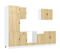 Kitchen Cabinet Set 7 Piece Cupboard Storage Cabinet Engineered Wood vidaXL