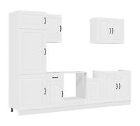 vidaXL 7 Piece Kitchen Cabinet Set Kalmar White Engineered Wood, White
