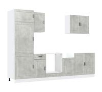 vidaXL 7 Piece Kitchen Cabinet Set Porto Concrete Grey Engineered Wood