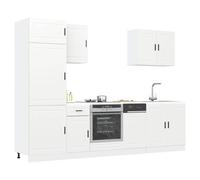Kitchen cabinet set 7-piece white eng wood 60-207cm storage sink base units