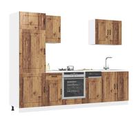Kitchen Cabinet Set 7-Piece White Engineered Wood Various Sizes Modern With Legs