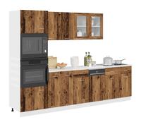 vidaXL 7 Piece Kitchen Cabinet Set Lyon Old Wood Engineered Wood, Brown
