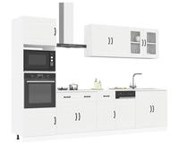 Kitchen Cabinet Set 7pc White Engineered Wood & Glass 80x46x81.5cm incl Tall Cup