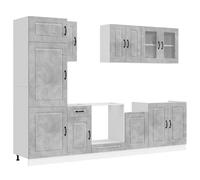 Kitchen Cabinet Set 8 Piece Cupboard Storage Cabinet Engineered Wood vidaXL