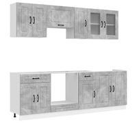 vidaXL 8 Piece Kitchen Cabinet Set Kalmar Concrete Grey Engineered Wood