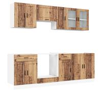 (white) vidaXL Kitchen Cabinet Set 8 Piece Cupboard Storage Cabinet Engineered Wood