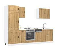 Kitchen cabinet set Artisan oak 60x57x207cm 7pc Engineered wood modular and more