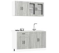 Kitchen cabinet set Grey Sonoma 4-piece Engineered Wood & Glass 80x46x81.5cm new