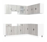 vidaXL 11 Piece Kitchen Cabinet Set Porto Grey Sonoma Engineered Wood