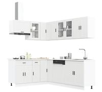 vidaXL 11 Piece Kitchen Cabinet Set Porto White Engineered Wood