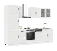 vidaXL 8 Piece Kitchen Cabinet Set Porto White Engineered Wood, White