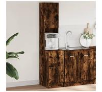 Kitchen cabinet Smoked Oak 35x50x180cm Engineered Wood Tall Storage With Drawers