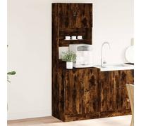 Kitchen Cabinet Smoked Oak 60x50x180 cm Engineered Wood Berkfield Home Brown One Size