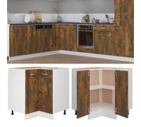 Kitchen Cabinet Smoked Oak 75.5x75.5x80.5 cm Engineered Wood plus Open Shelves