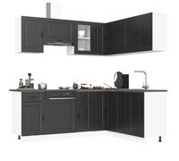 vidaXL 11 Piece Kitchen Cabinet Set Porto Black Engineered Wood