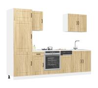 Kitchen Cabinets Set 7-piece White Engineered Wood 80x46x81.5cm Storage withSink