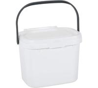Kitchen Caddy Food Waste Bin 4.5L Compact Worktop Composting Bin Metallic Grey