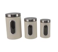Kitchen Canisters for Countertop Set,3PCS Kitchen Canisters Set Kitchen Jars With See Window,Airtight Coffee Container Tea Organizer Sugar Canister Home Bar Decor,Canisters Sets for the Kitchen(Beige)