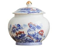 Kitchen Canisters Tea Canister Ceramic Sealed Tea Canister Food Storage Can Tea Storage Tea Canister Coffee Canister with Lid Tea Storage Containers(Large)