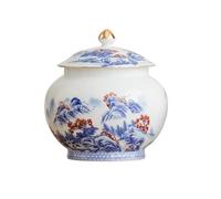 Kitchen Canisters Tea Canister Ceramic Sealed Tea Canister Food Storage Can Tea Storage Tea Canister Coffee Canister with Lid Tea Storage Containers(Large)