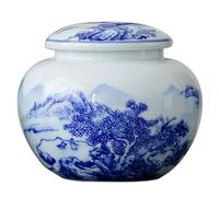 Kitchen Canisters Tea Cans Ceramic Sealed Cans Coffee Storage Cans Household Round Sealed Food Storage Cans Tea Storage Containers(Small)