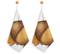 Kitchen Cartoon Acorn Hand Towels with Hanging Loops, Highly Absorbent & Quick Drying Towels for Kitchen Bathroom, Microfiber Cleaning Cloth, Dish Towel, Tea Towel Decorative, Dish Rag(12x12)