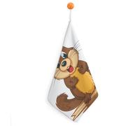 Kitchen Cartoon Beaver Hand Towels with Hanging Loops, Highly Absorbent & Quick Drying Towels for Kitchen Bathroom, Microfiber Cleaning Cloth, Dish Towel, Tea Towel Decorative, Dish Rag(12x12)