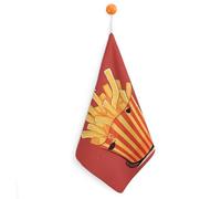 Kitchen Cartoon Fries Hand Towels with Hanging Loops, Highly Absorbent & Quick Drying Towels for Kitchen Bathroom, Microfiber Cleaning Cloth, Dish Towel, Tea Towel Decorative, Dish Rag(12x12)