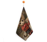 Kitchen Cat Delivers Letter Hand Towels with Hanging Loops, Highly Absorbent & Quick Drying Towels for Kitchen Bathroom, Microfiber Cleaning Cloth, Dish Towel, Tea Towel Decorative, Dish Rag(12x12)