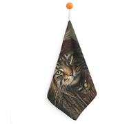Kitchen Cat Pirate Braids Hand Towels with Hanging Loops, Highly Absorbent & Quick Drying Towels for Kitchen Bathroom, Microfiber Cleaning Cloth, Dish Towel, Tea Towel Decorative, Dish Rag(12x12)