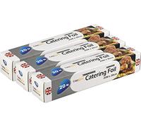 Kitchen Catering Foil Roll, 20M x 30cm (Pack of 3) Heavy Duty Aluminium Wrapping Baking Tin Foil Non-Stick Foil for Cooking BBQ Roasting Grilling Baking Wrapping Freezing