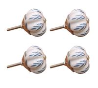 Kitchen Ceramic Pull Handle 4Pcs Ceramic Single Hole Knobs Retro Drawer Cabinet Wardrobe Shoe Cabinet Door Pulls No. 2 Willow