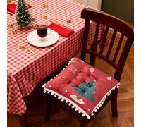 Kitchen Chair Cushions, Memory Foam Chair Cushion with Ties, 16x16 inches Soft Velvet Plush Chair Pads for Dining Party (C)