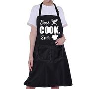 Kitchen Chef Cooking Apron Best Cook Ever Aprons with Pockets Chef Gifts Funny Chef Aprons for Women Men Cooking Lovers Gift (Best Cook Ever Aprons)