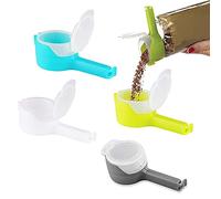 Kitchen Chip Bag Clips with Pouring Spouts - Reusable Plastic Cap Food Clips for Organizing and Storing Food in the Kitchen
