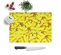 Kitchen Chopping Board Glass - Bananas Fruit - Textured Worktop Saver Cutting Board - Heat Resistant, Shatterproof and Hygenic - 28.5 x 20 cm