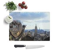 Kitchen Chopping Board Glass - Empire State Building New York City (6) - Textured Worktop Saver Cutting Board - Heat Resistant, Shatterproof and Hygenic - 39 x 28.5 cm