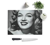 Kitchen Chopping Board Glass - Marilyn Monroe (4) - Textured Worktop Saver Cutting Board - Heat Resistant, Shatterproof and Hygenic - 39 x 28.5 cm