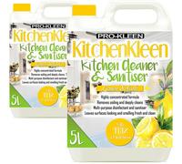 Kitchen Cleaner Anti-Bacterial Disinfectant Sanitiser 2 x 5L ProKleen White One Size
