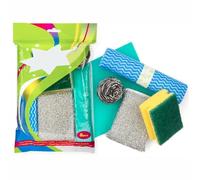 Kitchen cleaning cloth scourers kit heavy duty non scratch reusable multipurpose sponge scouring pads bathroom household restaurants cleaning accessories pan tiles dishes cleaner set 8 pcs