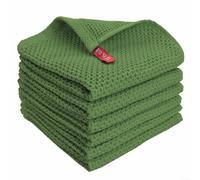 Kitchen Cleaning Cloths with Waffle Texture Microfiber for Absorbing Spills, Removing Grease and Dust from Various Surfaces, Reusable Towels in Multipack (Green)