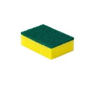 Kitchen Cleaning Sponge with Dual-Sided Scrubber, Green and Yellow