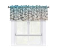 Kitchen Clear Sea Water Print Curtain Valance 54x18inch,Filtering Semi Sheer,1 Panel Short Curtains For Bedroom,Bathroom