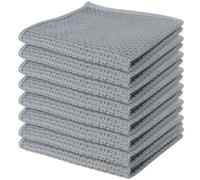 Kitchen Cloths 100% Cotton, Grey Dish Cloths with Hanging Loop for Washing Up, Soft Lint Free Cleaning Cloths for Kitchen, 30 x 30 cm, Pack of 8