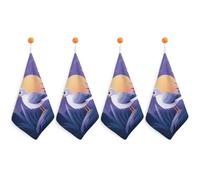 Kitchen Coastal Painter Hand Towels with Hanging Loops, Highly Absorbent & Quick Drying Towels for Kitchen Bathroom, Microfiber Cleaning Cloth, Dish Towel, Tea Towel Decorative, Dish Rag(12x12)