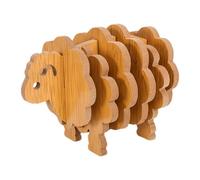 KITCHEN COASTERS | SOLID WOODEN ANIMAL COASTERS - Cute Wooden Placemats, Stackable, Modern Heat Resistant Coasters for Hot Dishes