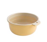 Kitchen Colanders Bowl Set, 2 in 1 Kitchen Colander Set with Bowl Strainer Washing Vegetable Basket Large Fruit Vegetable Washing Sink Strainer Basket for Pasta, Vegetables, Fruits (Large)